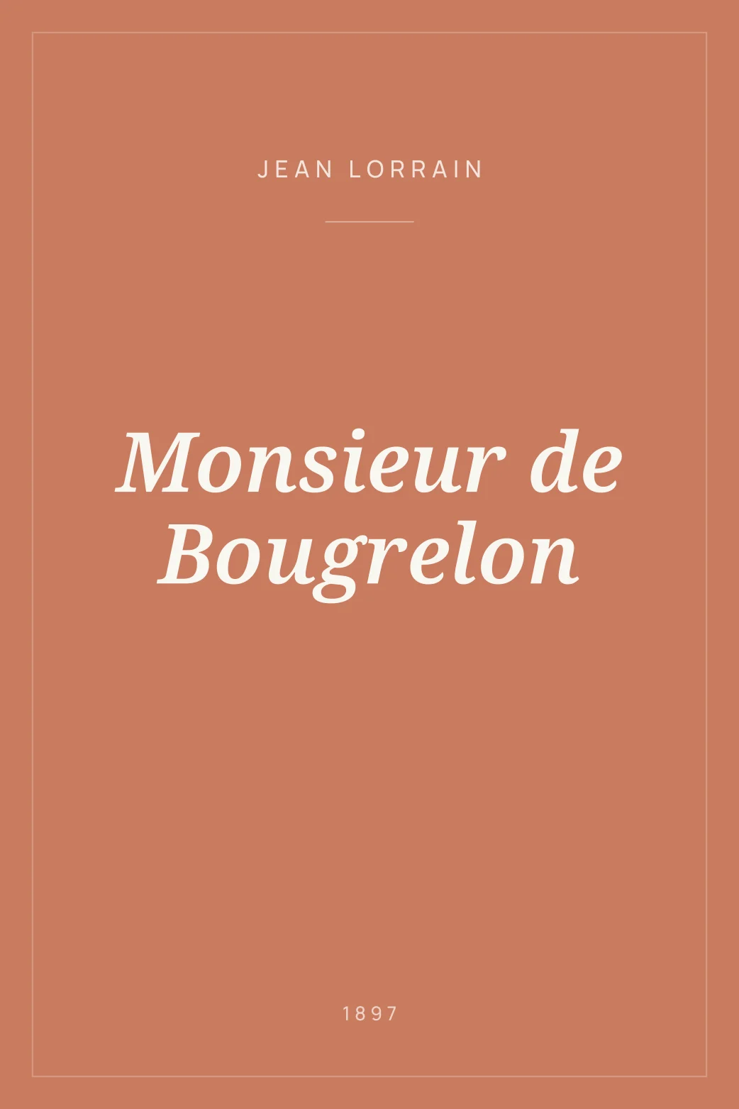 Portada de Monsieur de Bougrelon