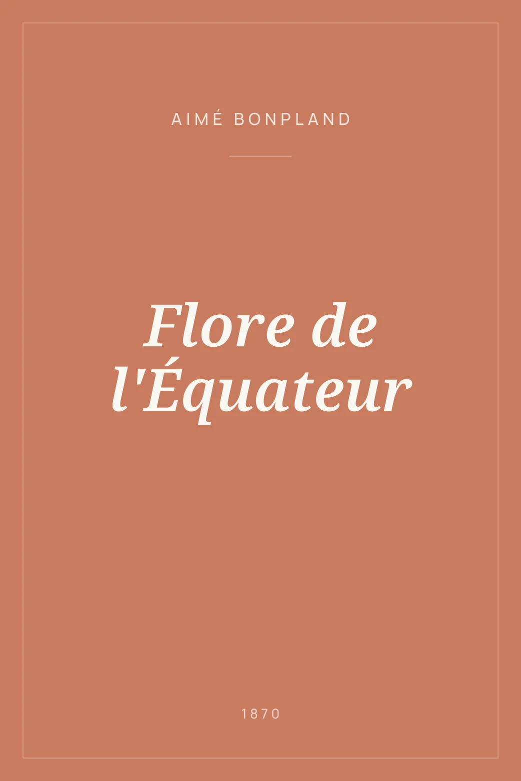 Portada de Flore de l'Équateur