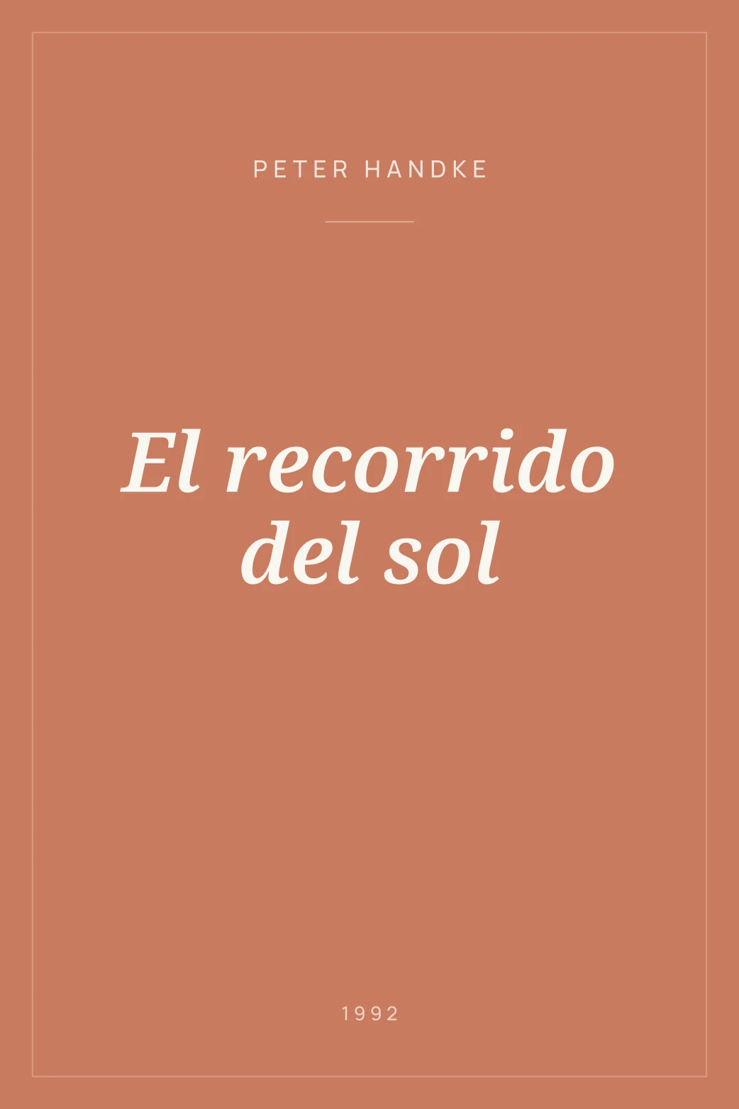 Portada de El recorrido del sol