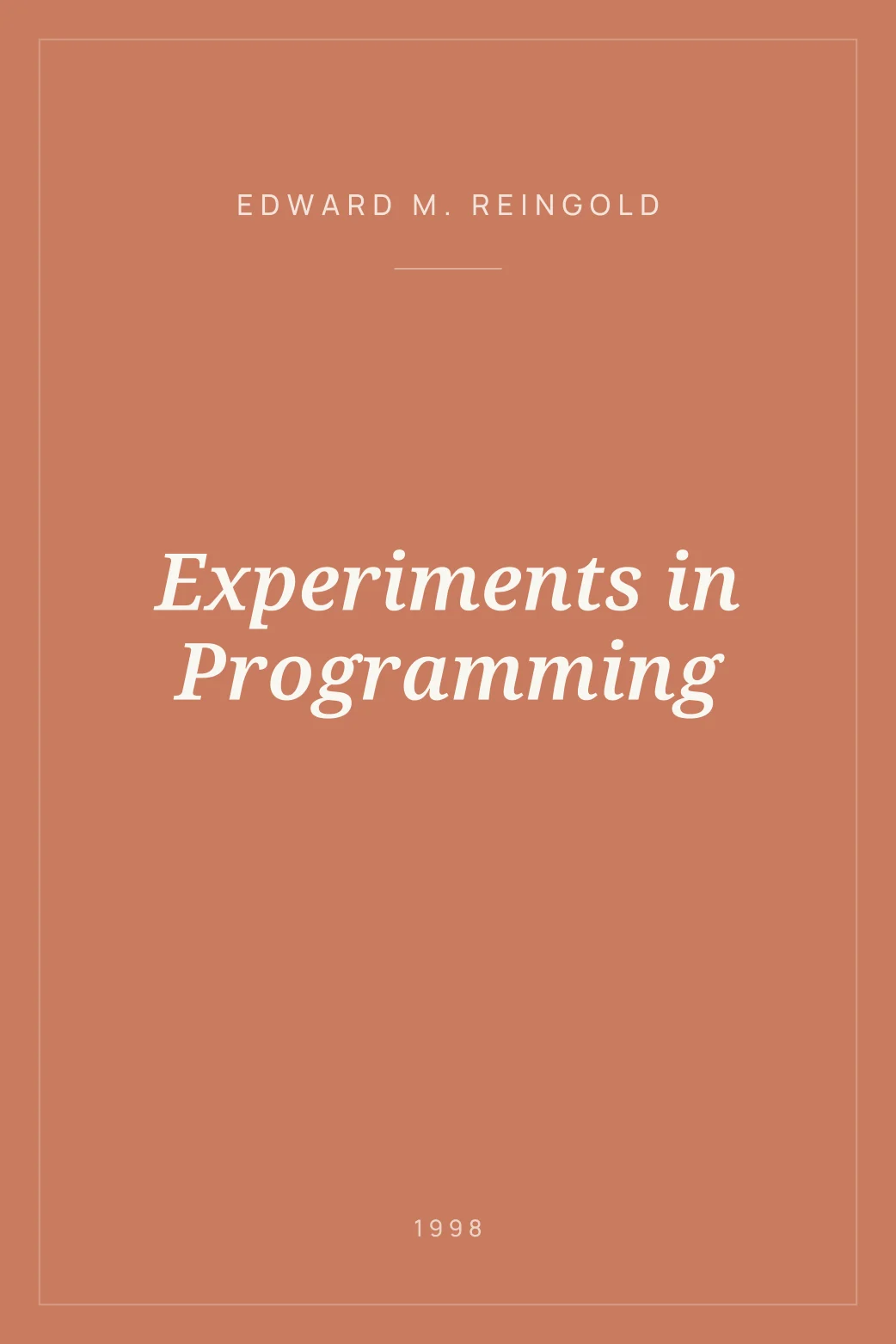 Portada de Experiments in Programming
