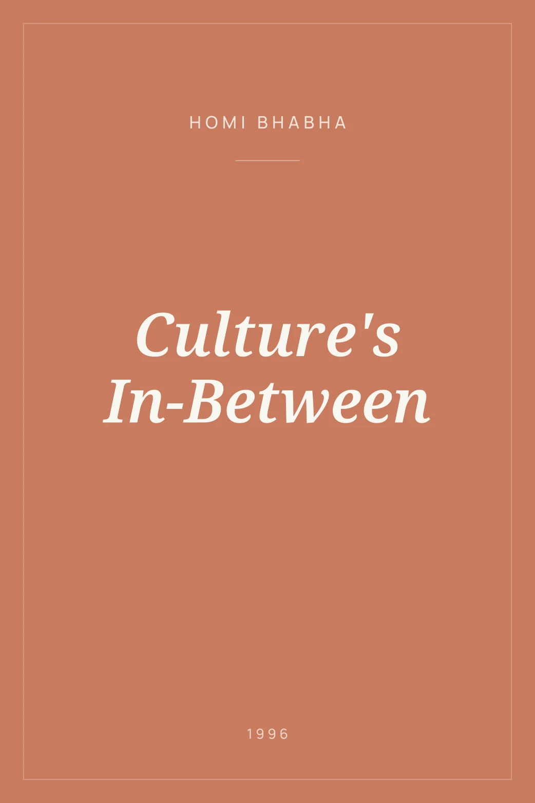 Portada de Culture's In-Between