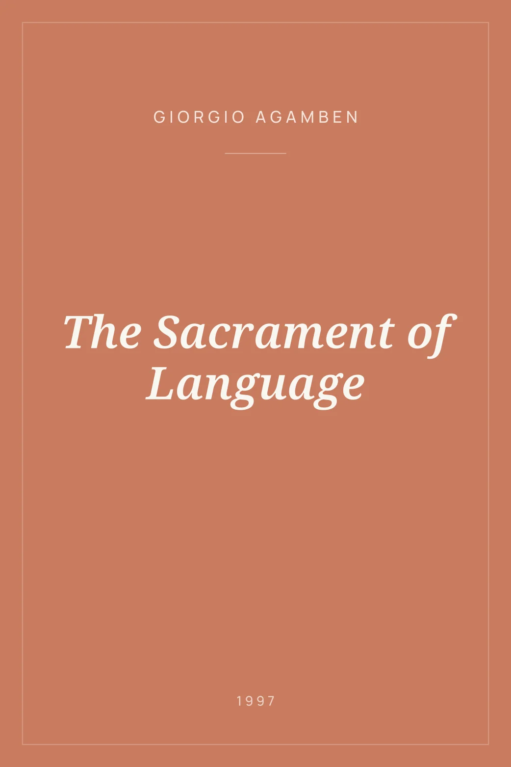 Portada de The Sacrament of Language