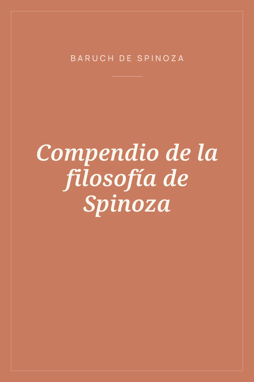 Portada de Compendio de la filosofía de Spinoza