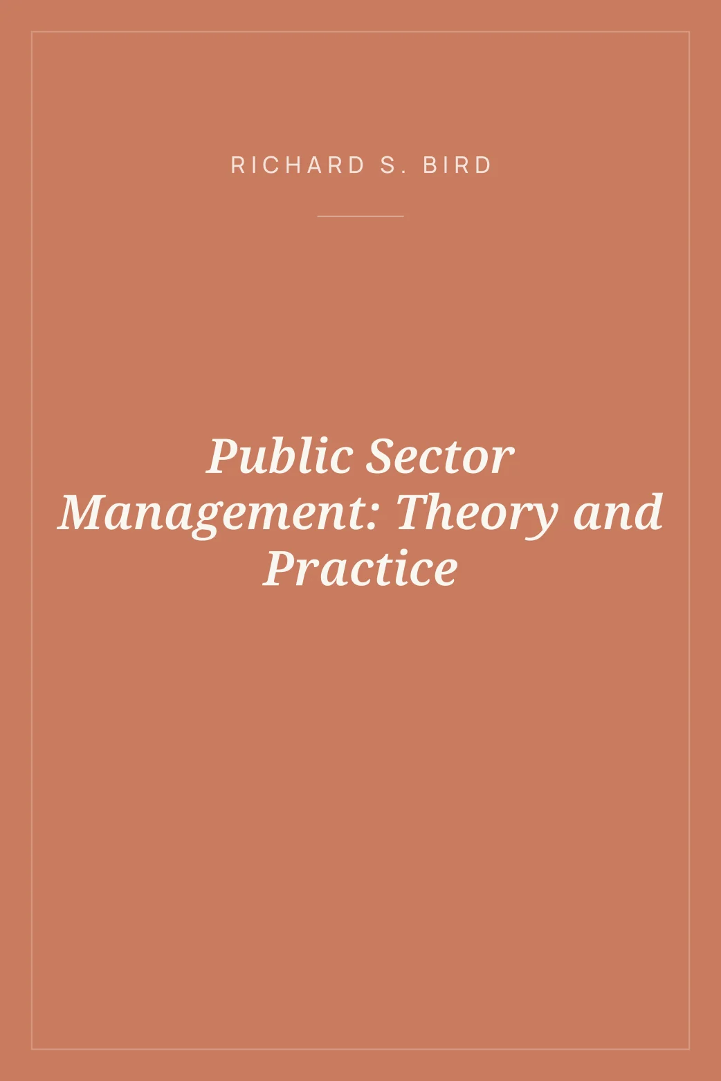 Portada de Public Sector Management: Theory and Practice