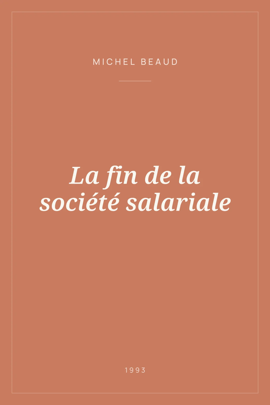 Portada de La fin de la société salariale