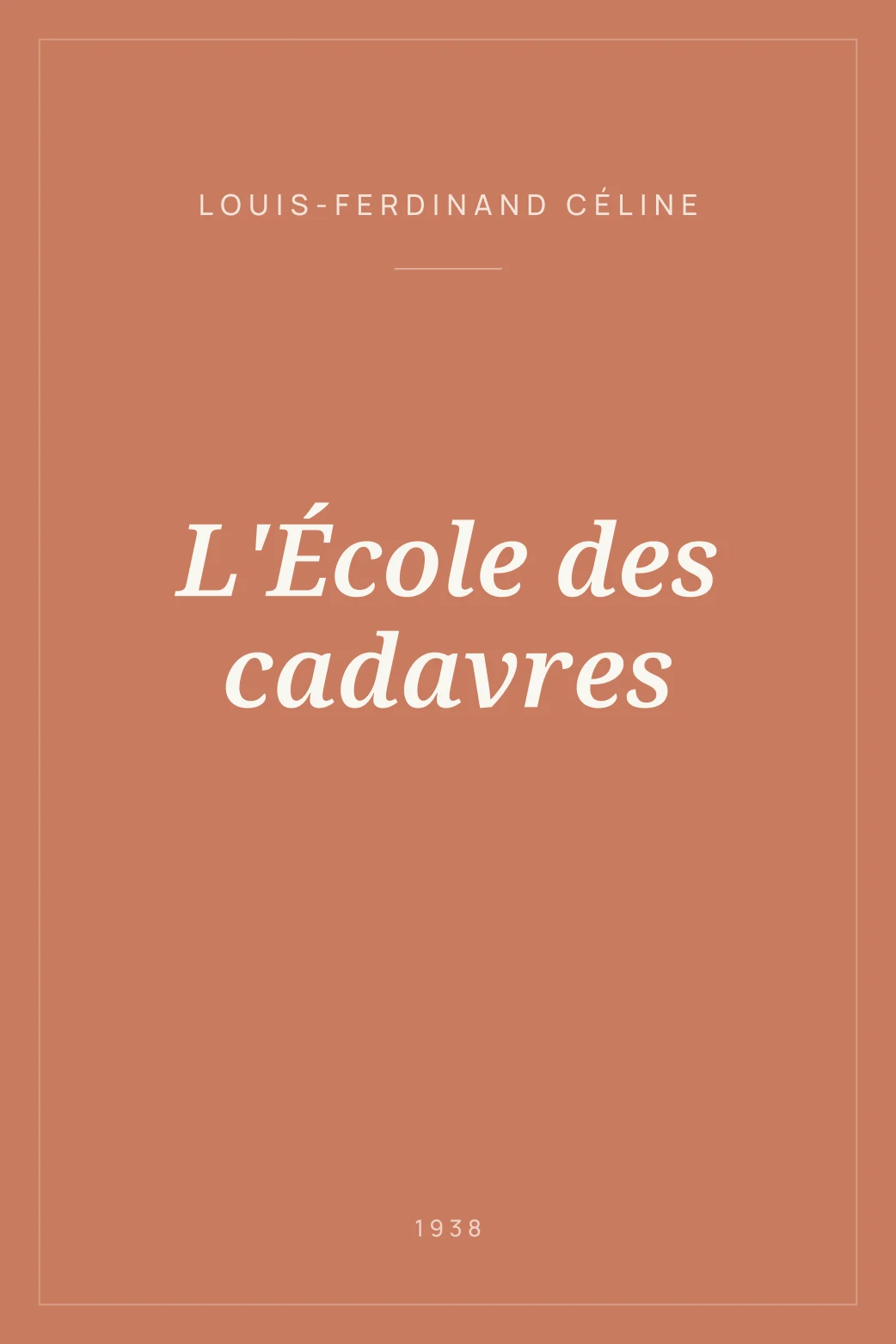 Portada de L'École des cadavres