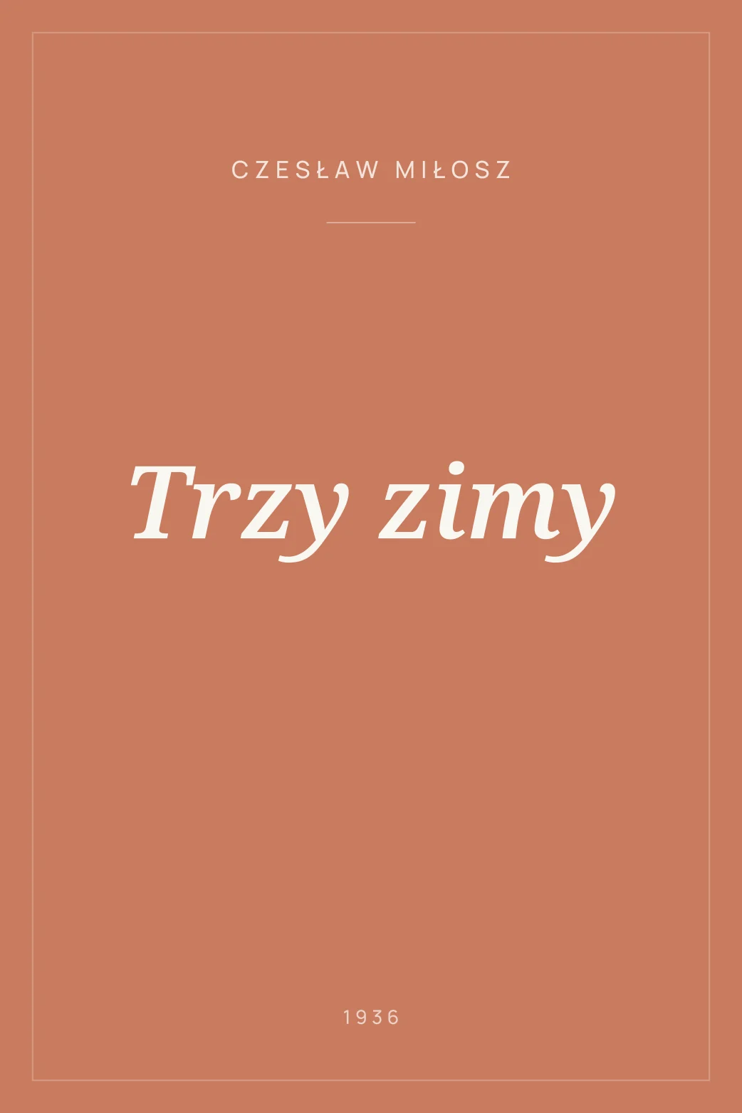 Portada de Trzy zimy