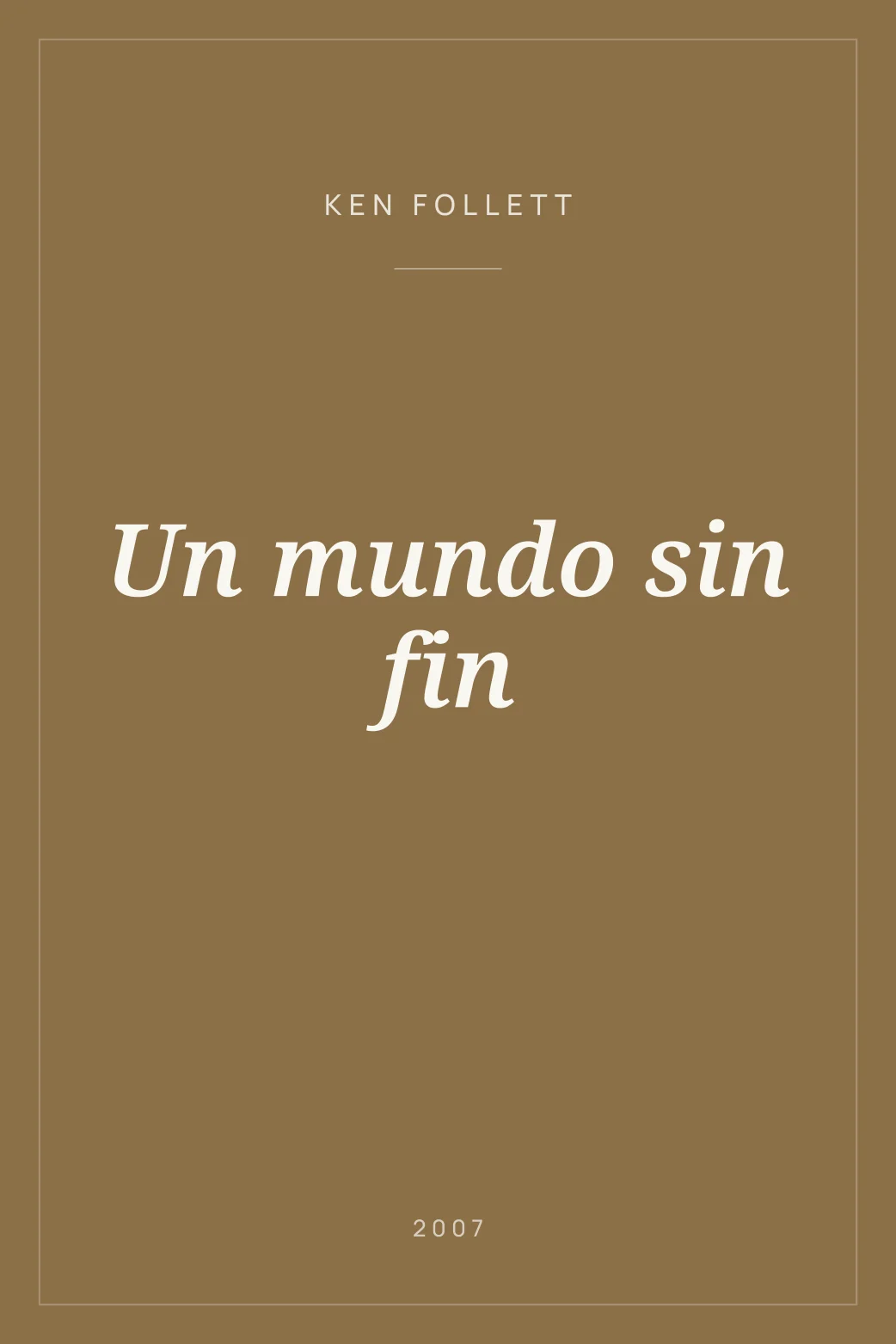 Portada de Un mundo sin fin