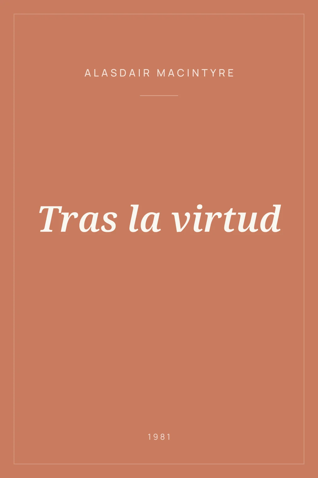 Portada de Tras la virtud