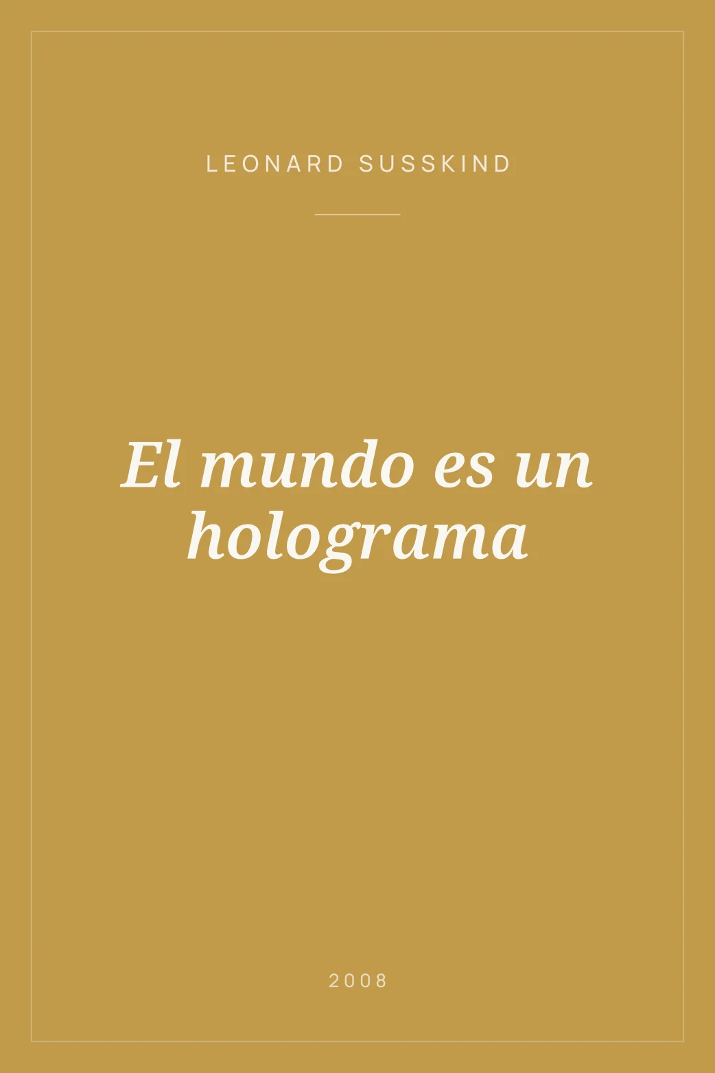 Portada de El mundo es un holograma