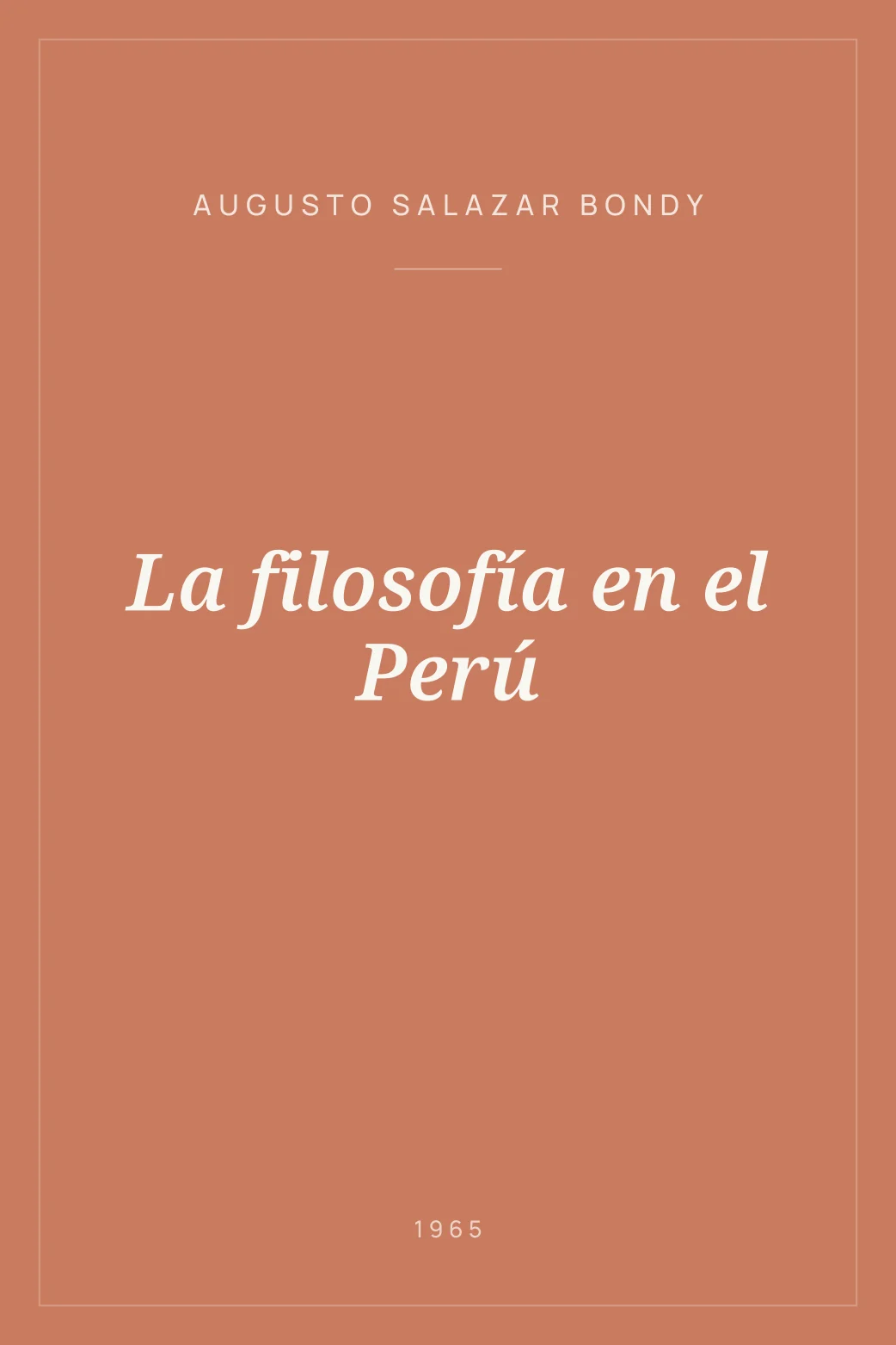 Portada de La filosofía en el Perú