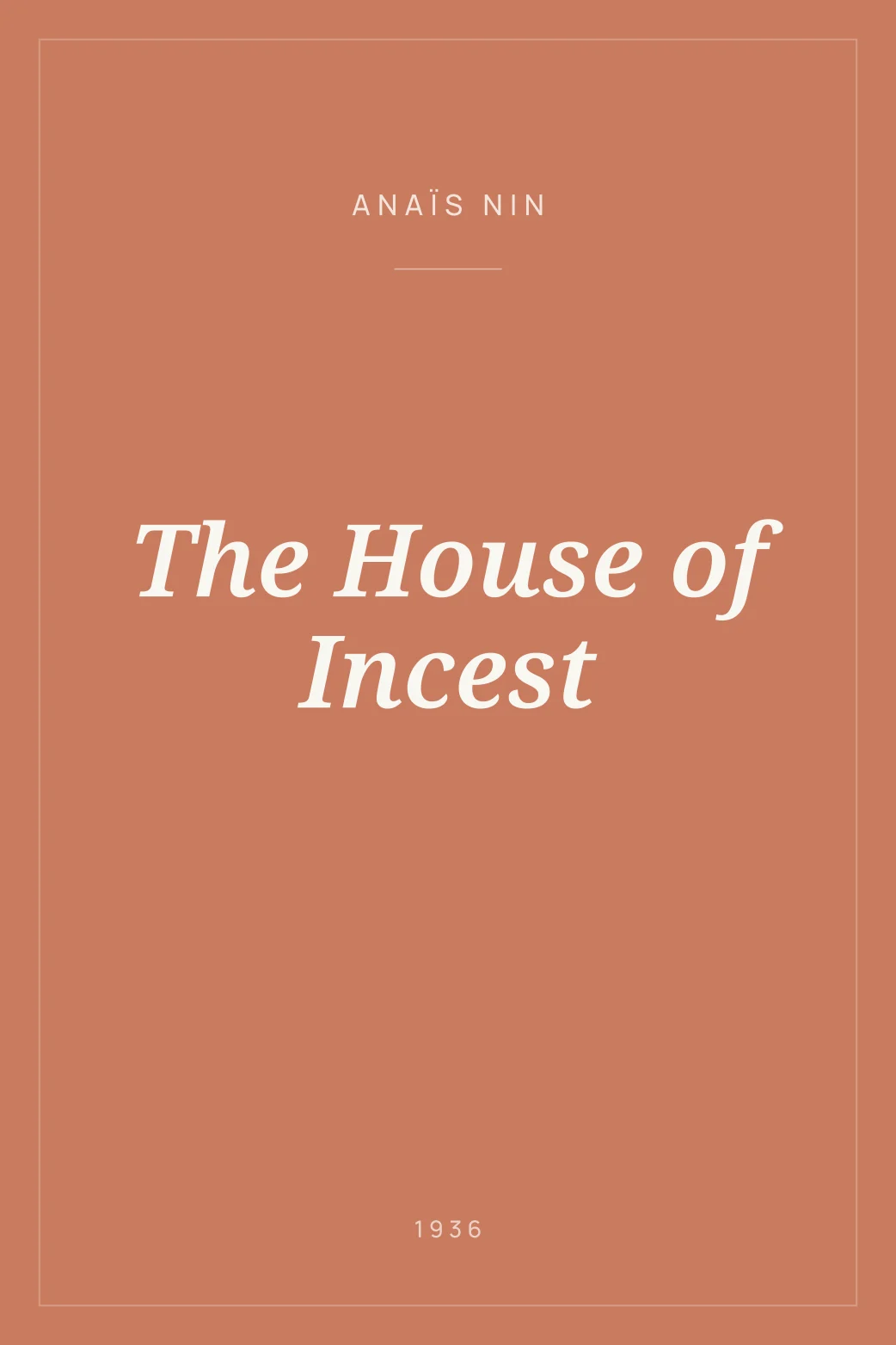 Portada de The House of Incest