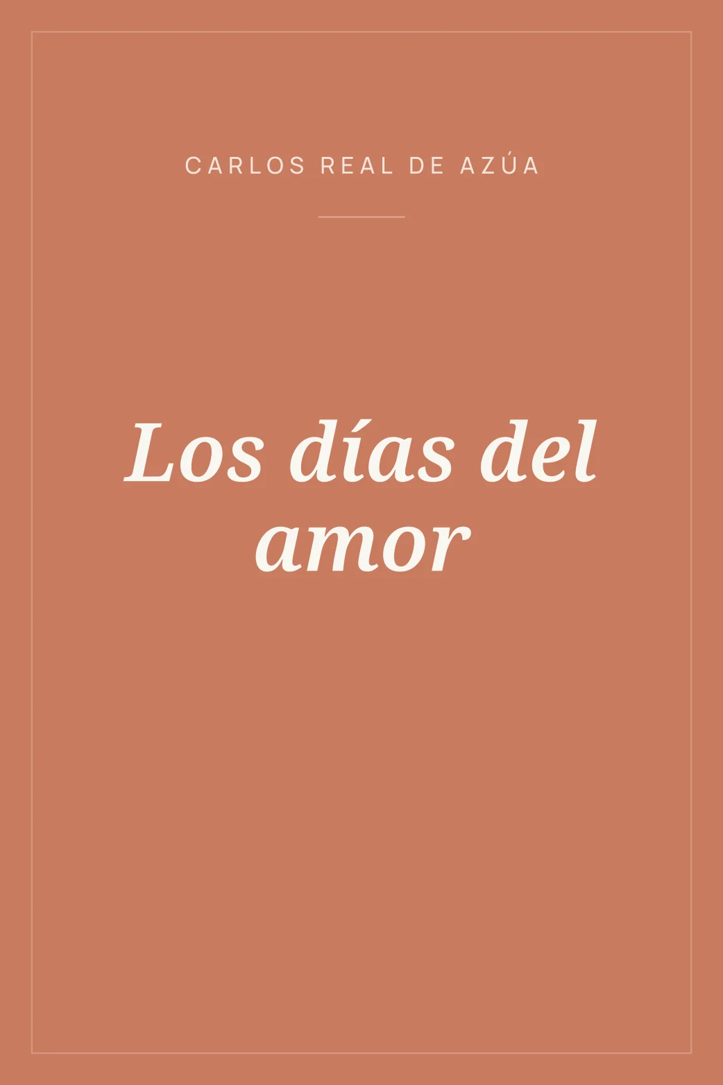 Portada de Los días del amor