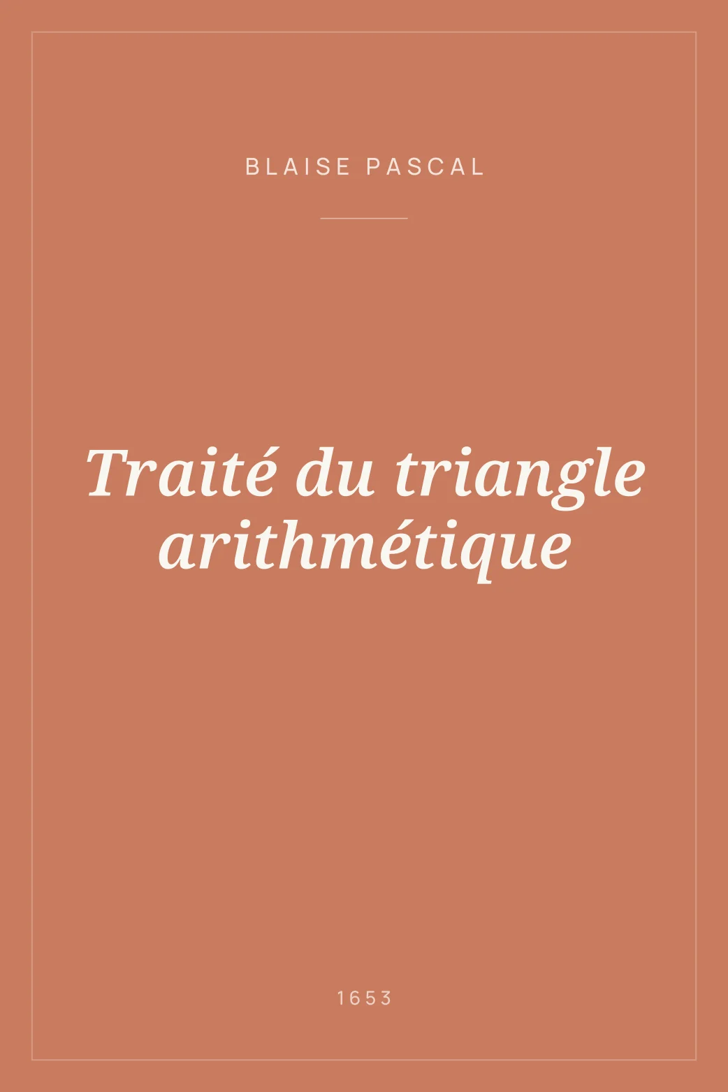 Portada de Traité du triangle arithmétique