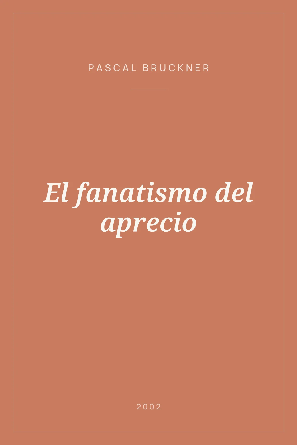 Portada de El fanatismo del aprecio