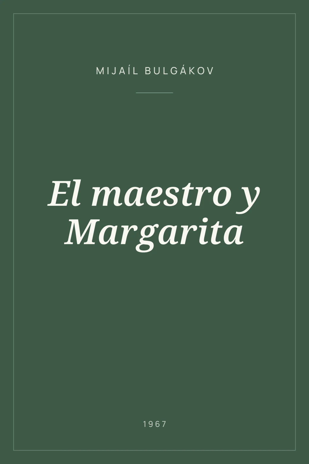 Portada de El maestro y Margarita