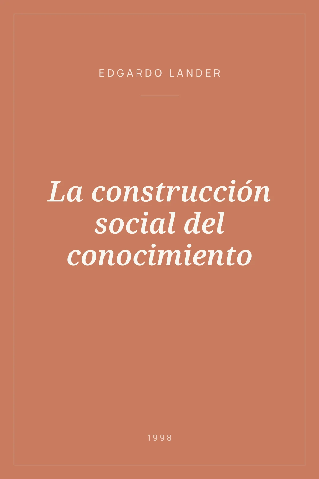 Portada de La construcción social del conocimiento