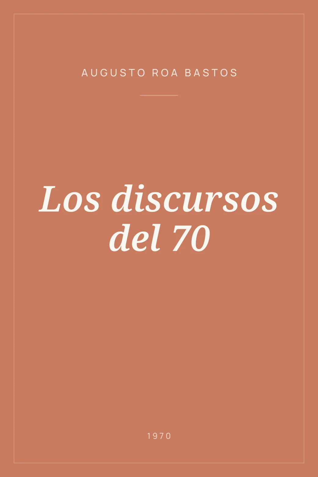 Portada de Los discursos del 70