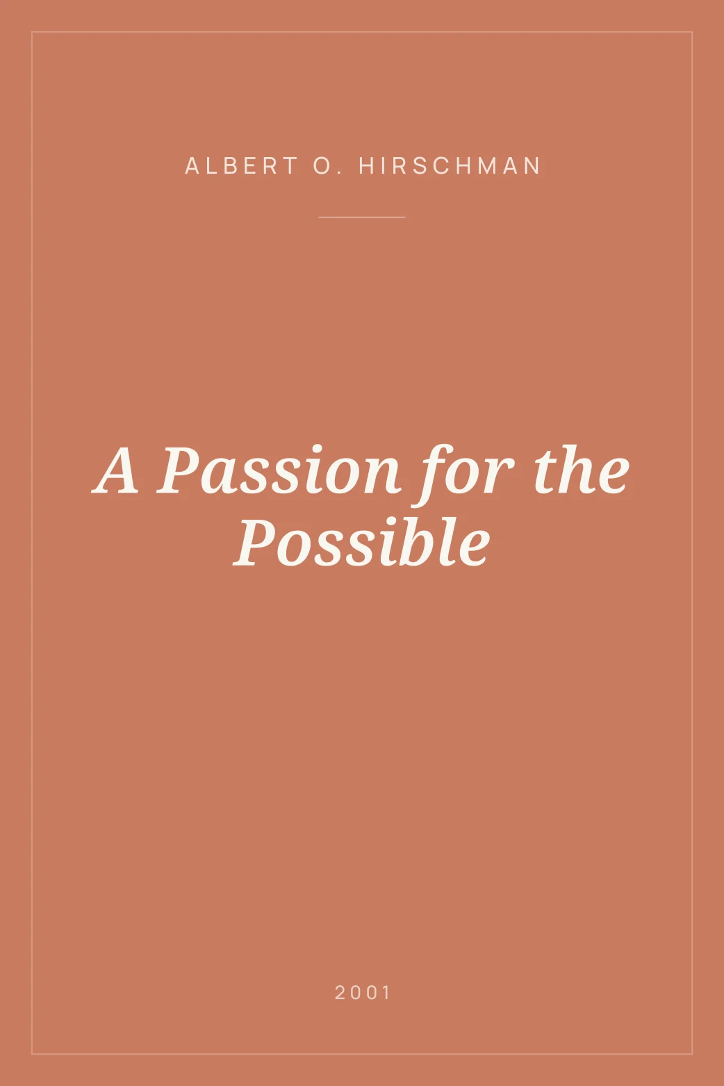 Portada de A Passion for the Possible