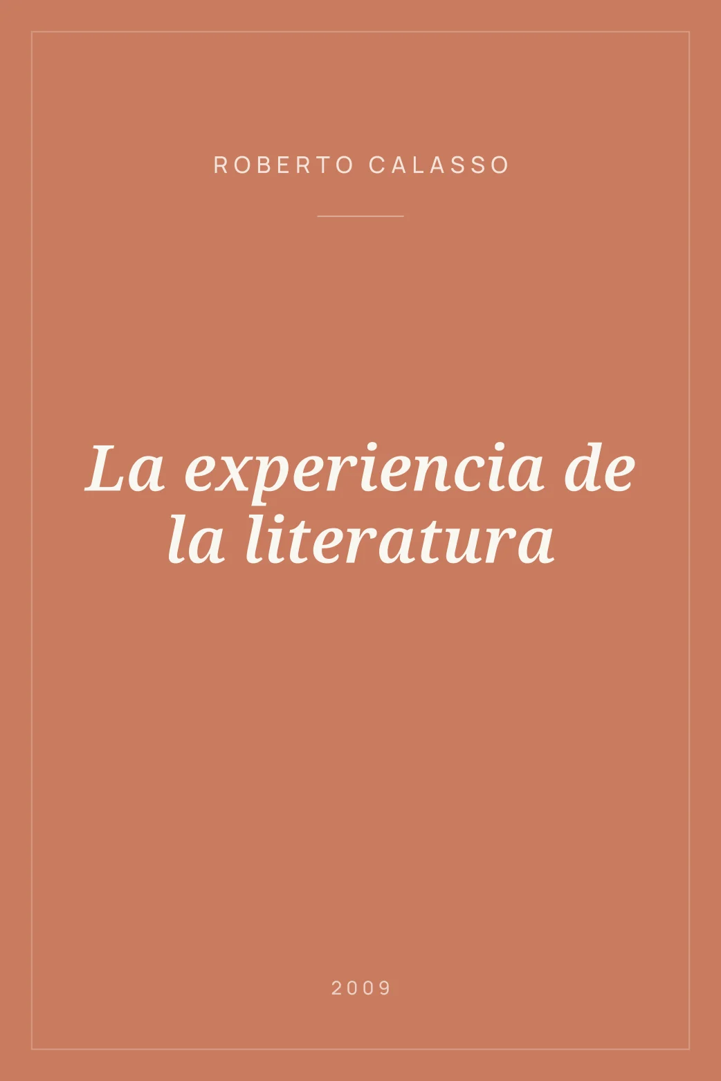 Portada de La experiencia de la literatura