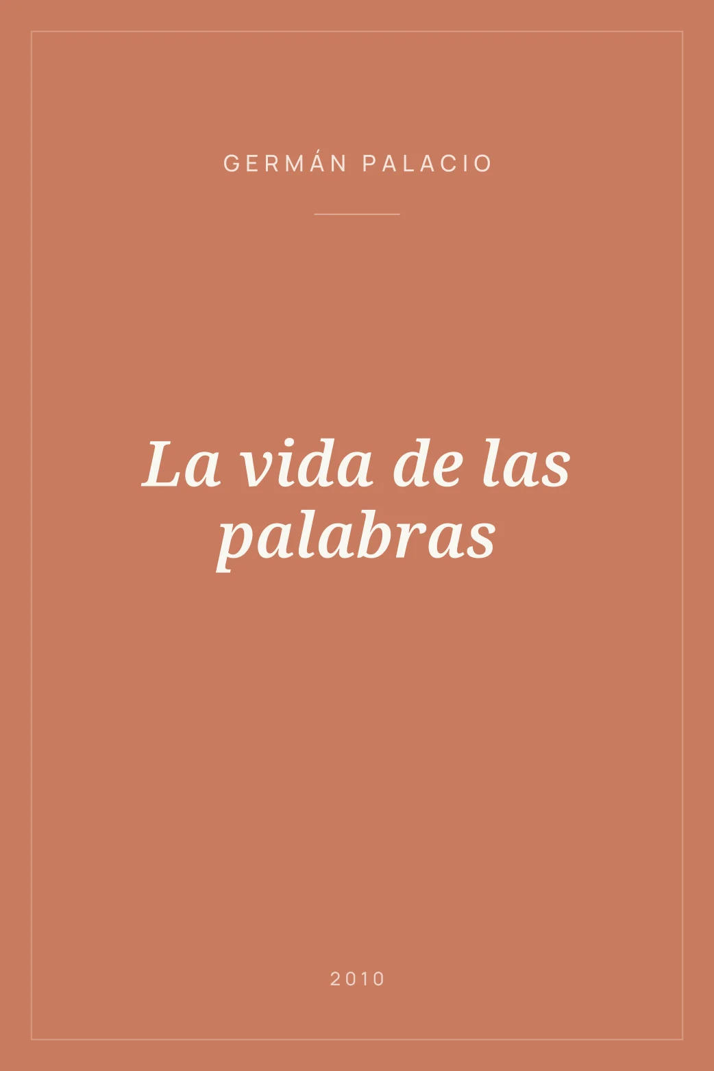 Portada de La vida de las palabras