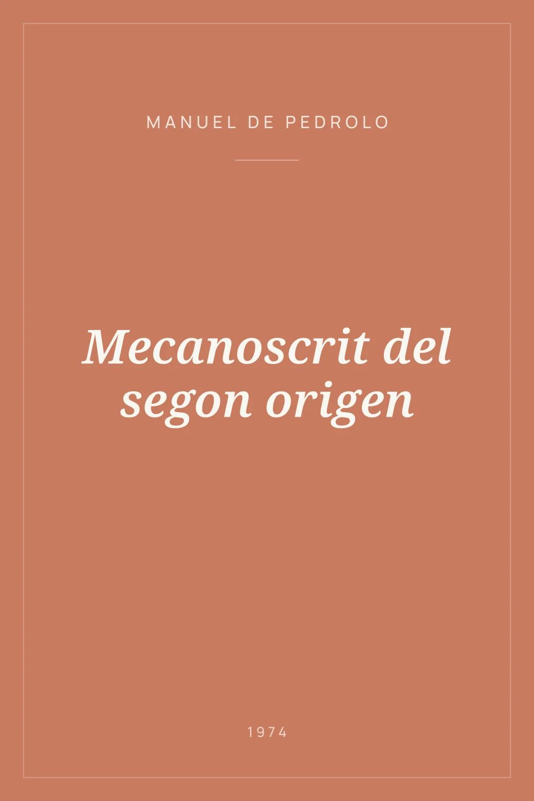Portada de Mecanoscrit del segon origen