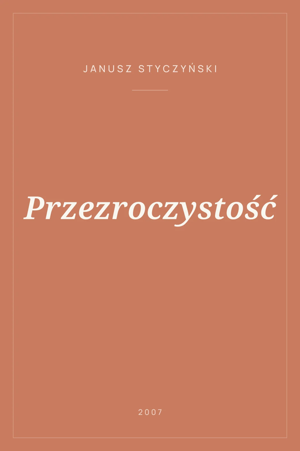 Portada de Przezroczystość