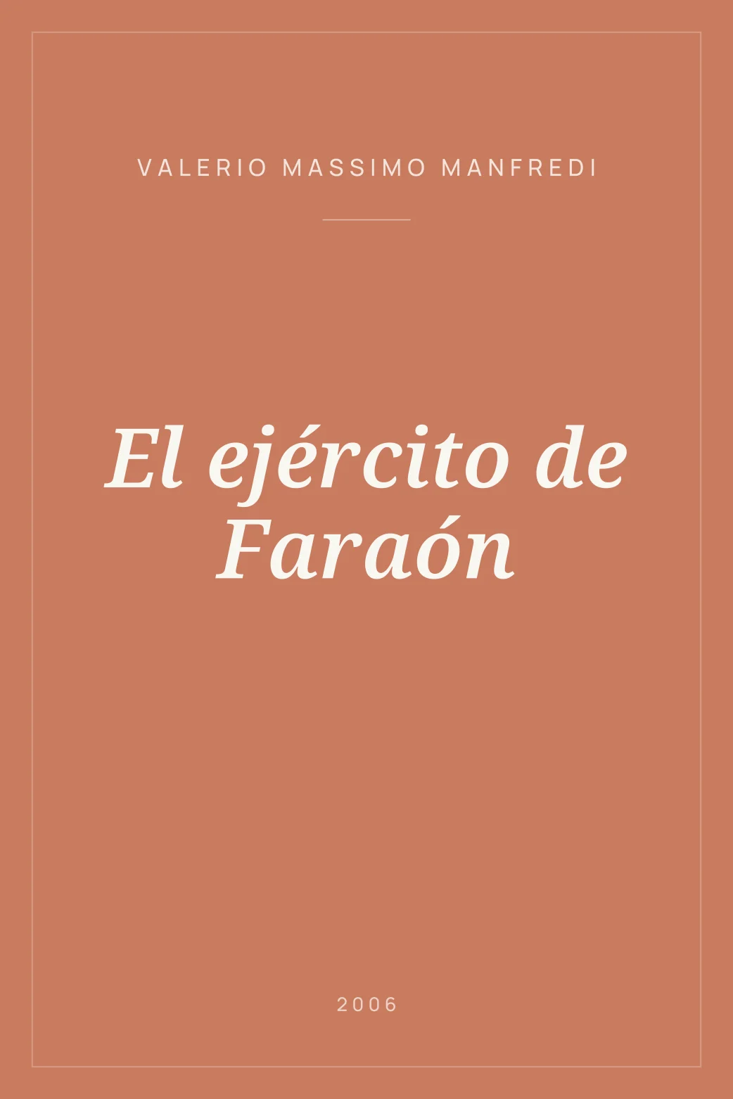 Portada de El ejército de Faraón