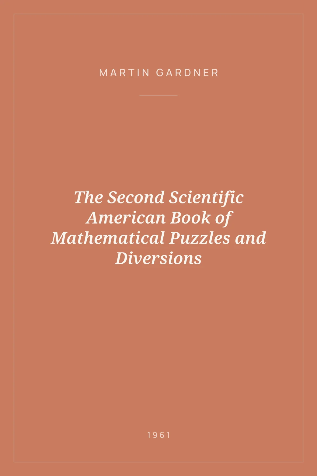 Portada de The Second Scientific American Book of Mathematical Puzzles and Diversions