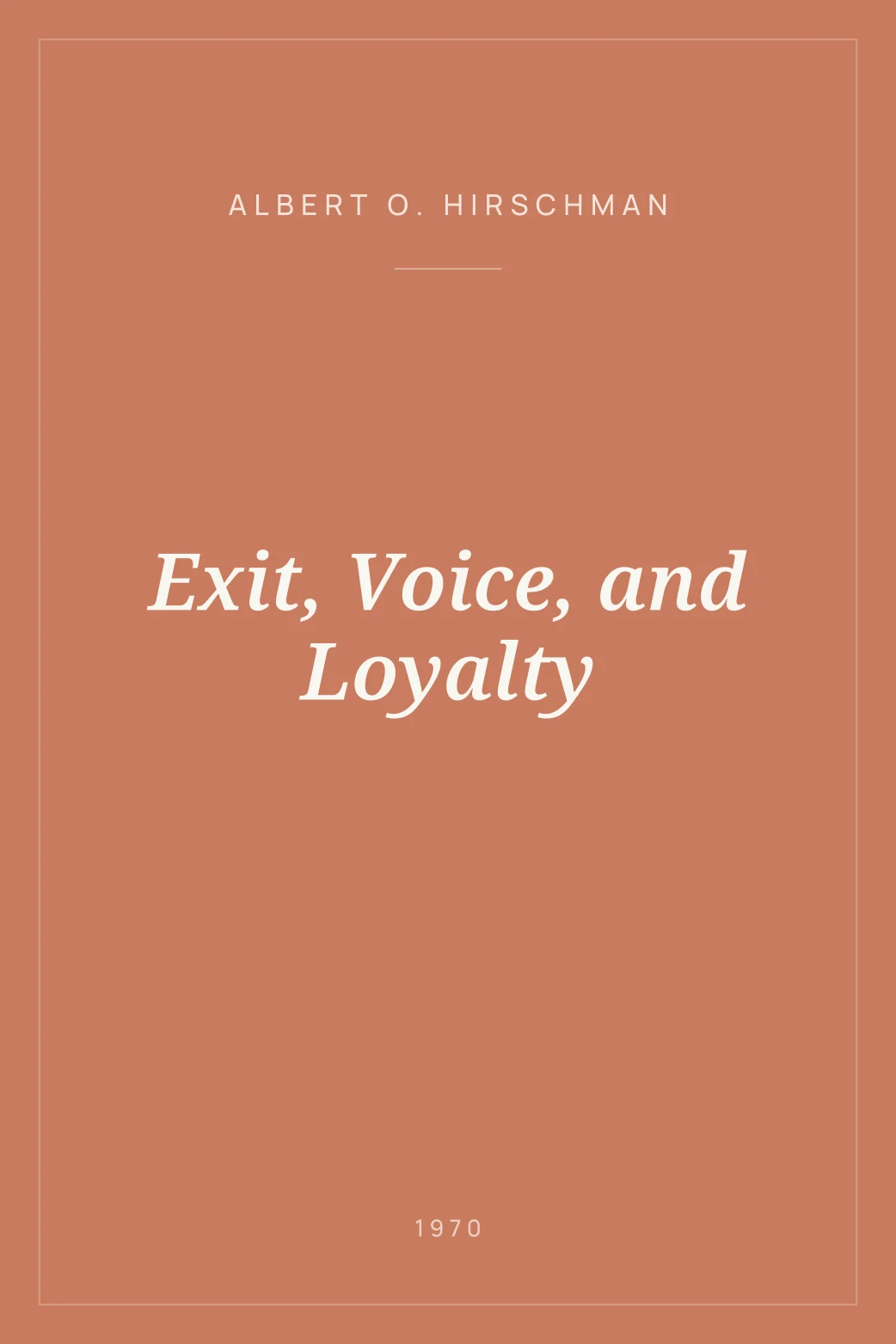 Portada de Exit, Voice, and Loyalty