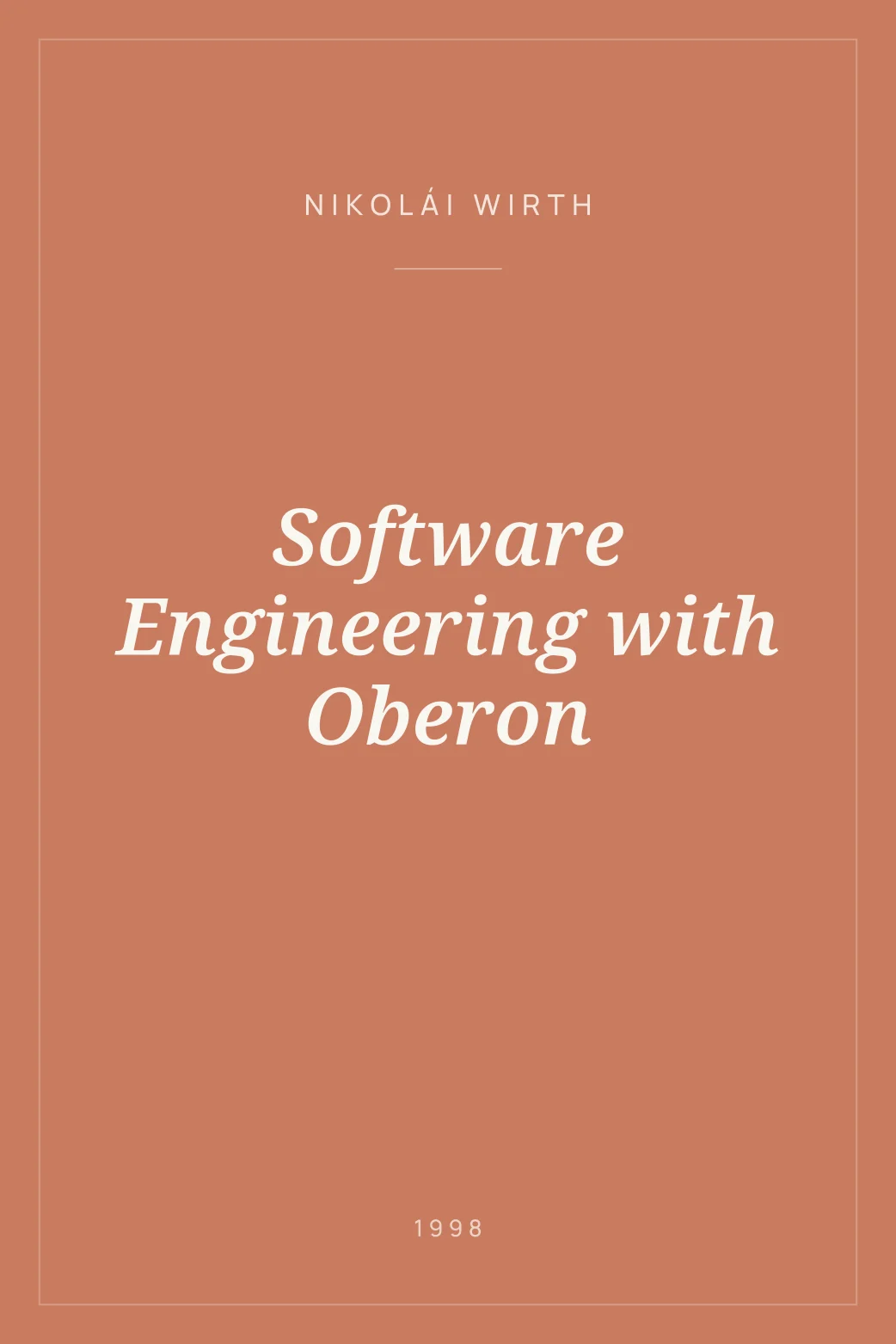 Portada de Software Engineering with Oberon