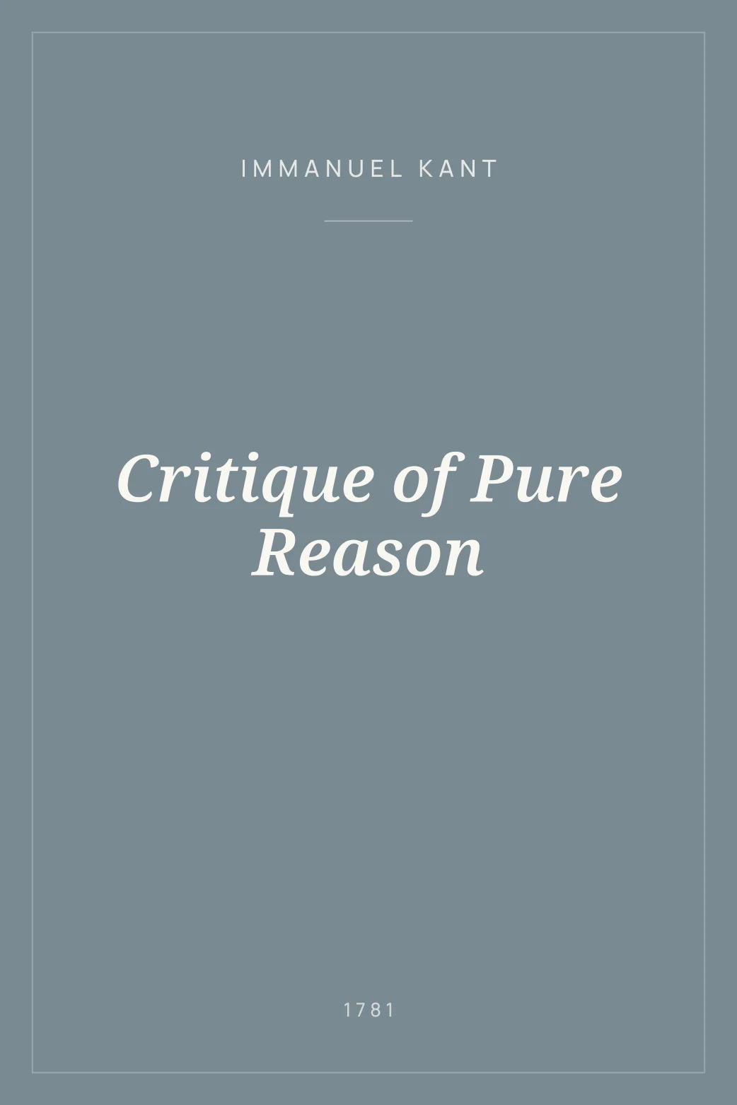 Portada de Critique of Pure Reason