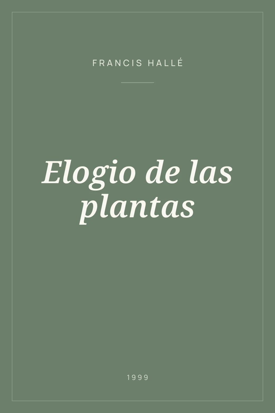 Portada de Elogio de las plantas