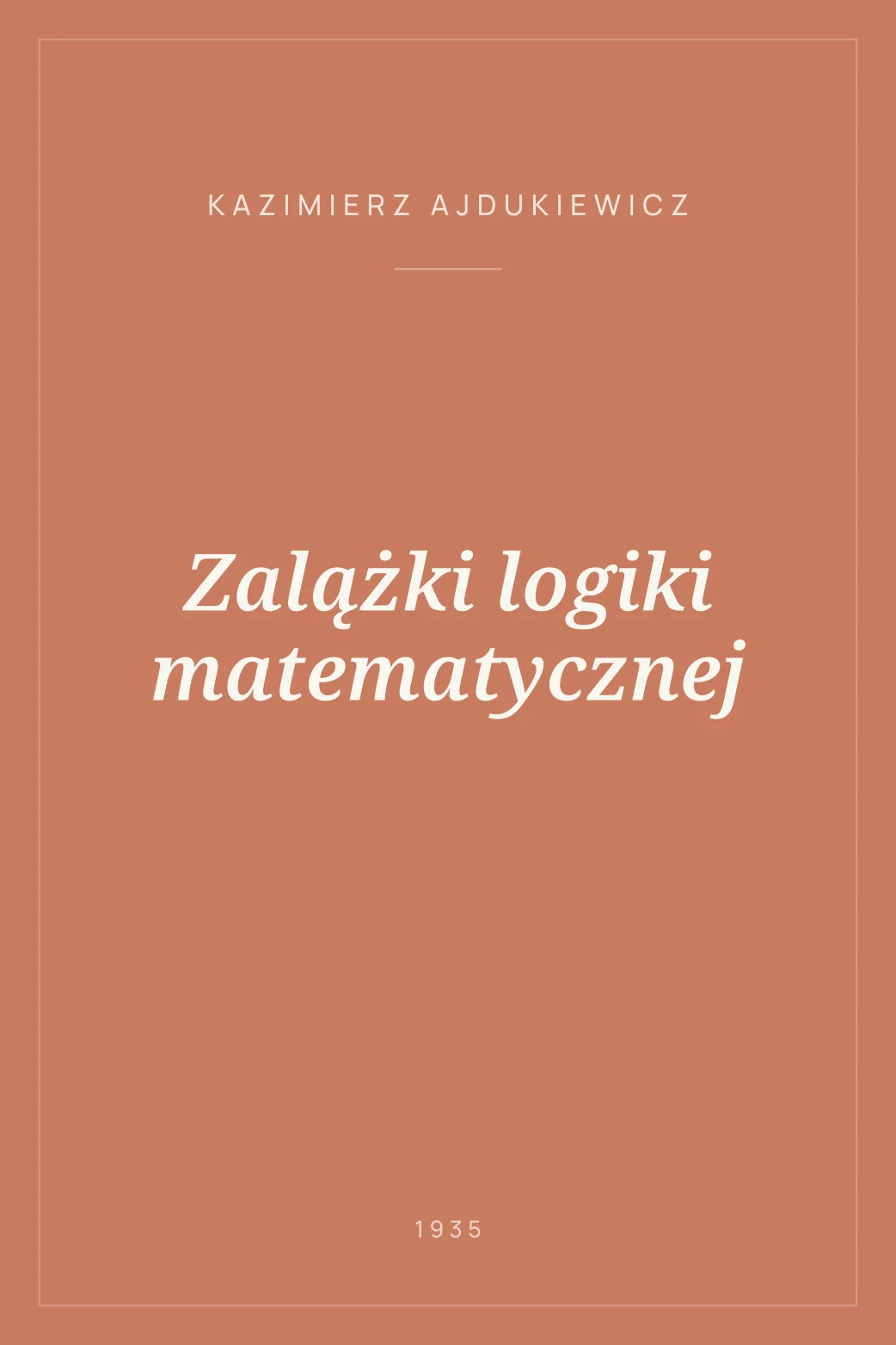 Portada de Zalążki logiki matematycznej