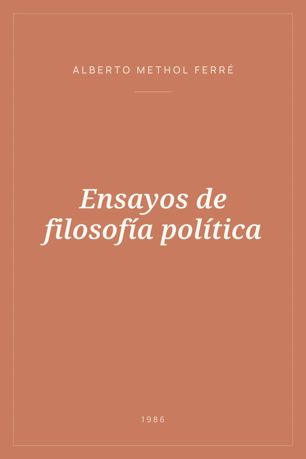 Portada de Ensayos de filosofía política