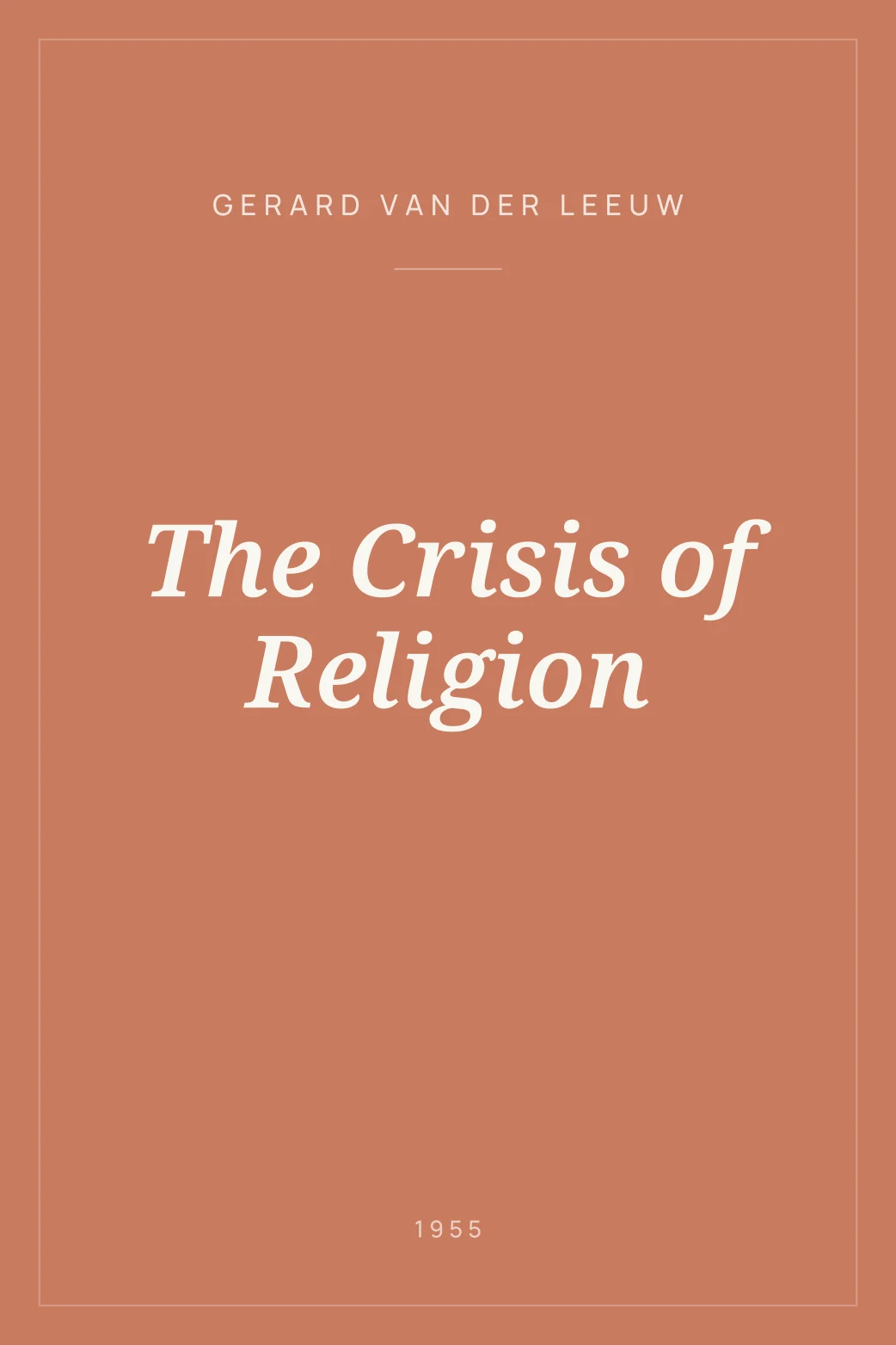 Portada de The Crisis of Religion