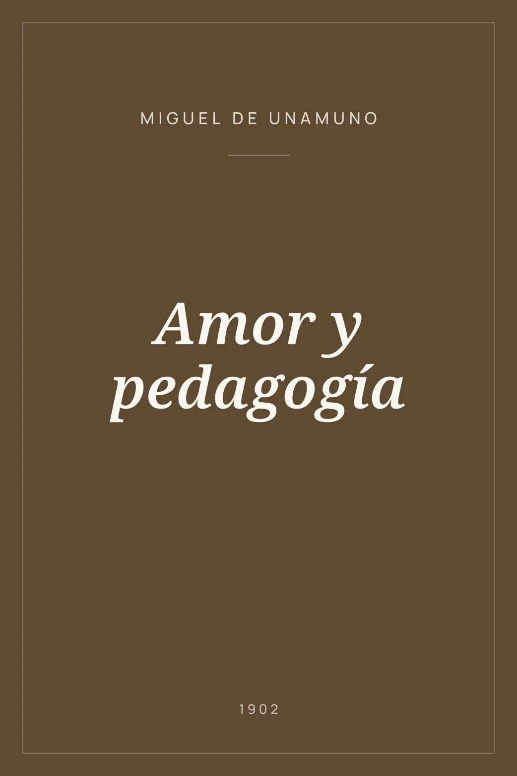 Portada de Amor y pedagogía