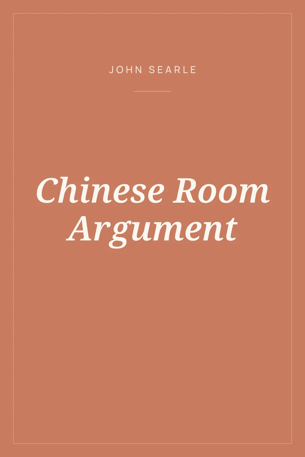 Portada de Chinese Room Argument