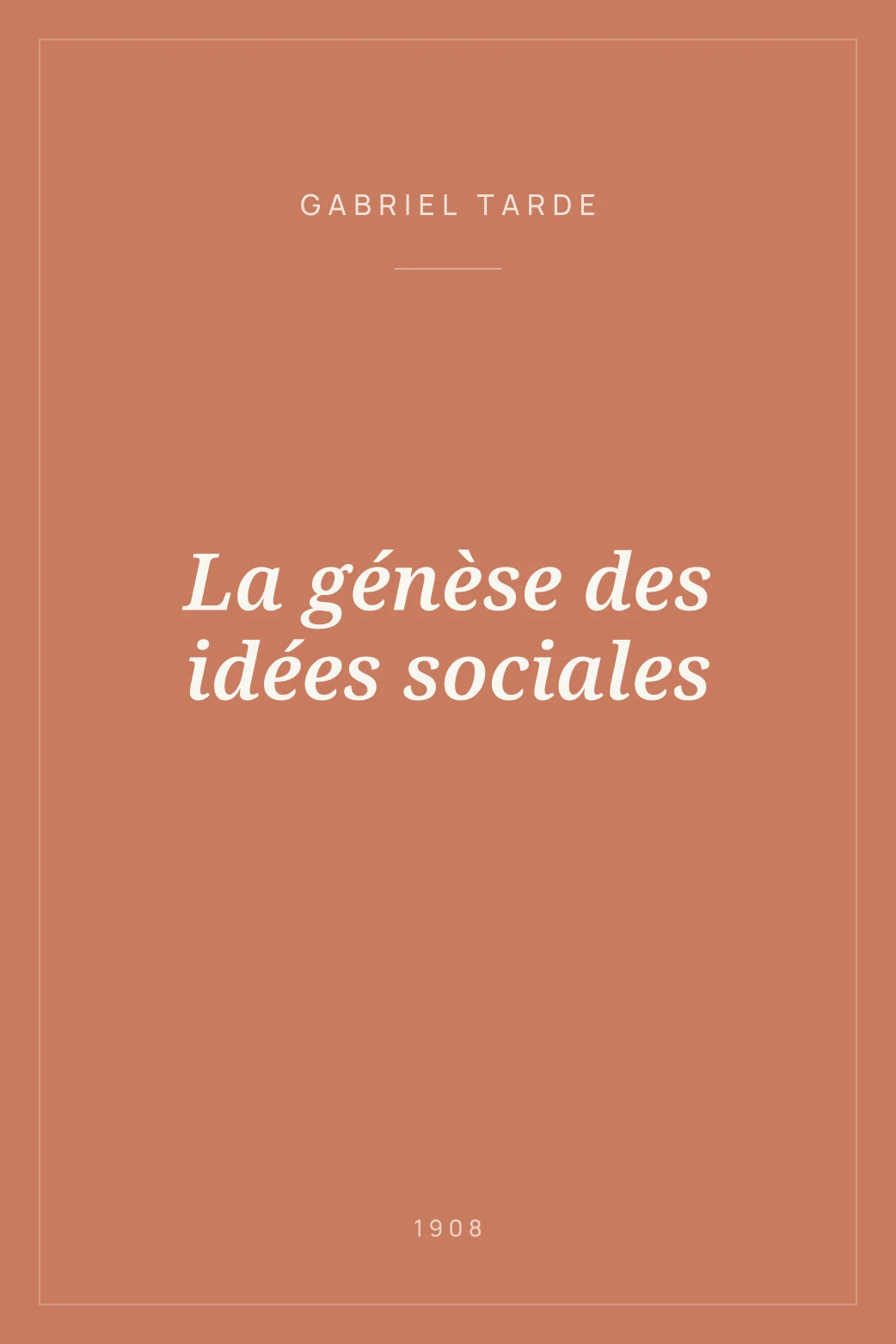 Portada de La génèse des idées sociales