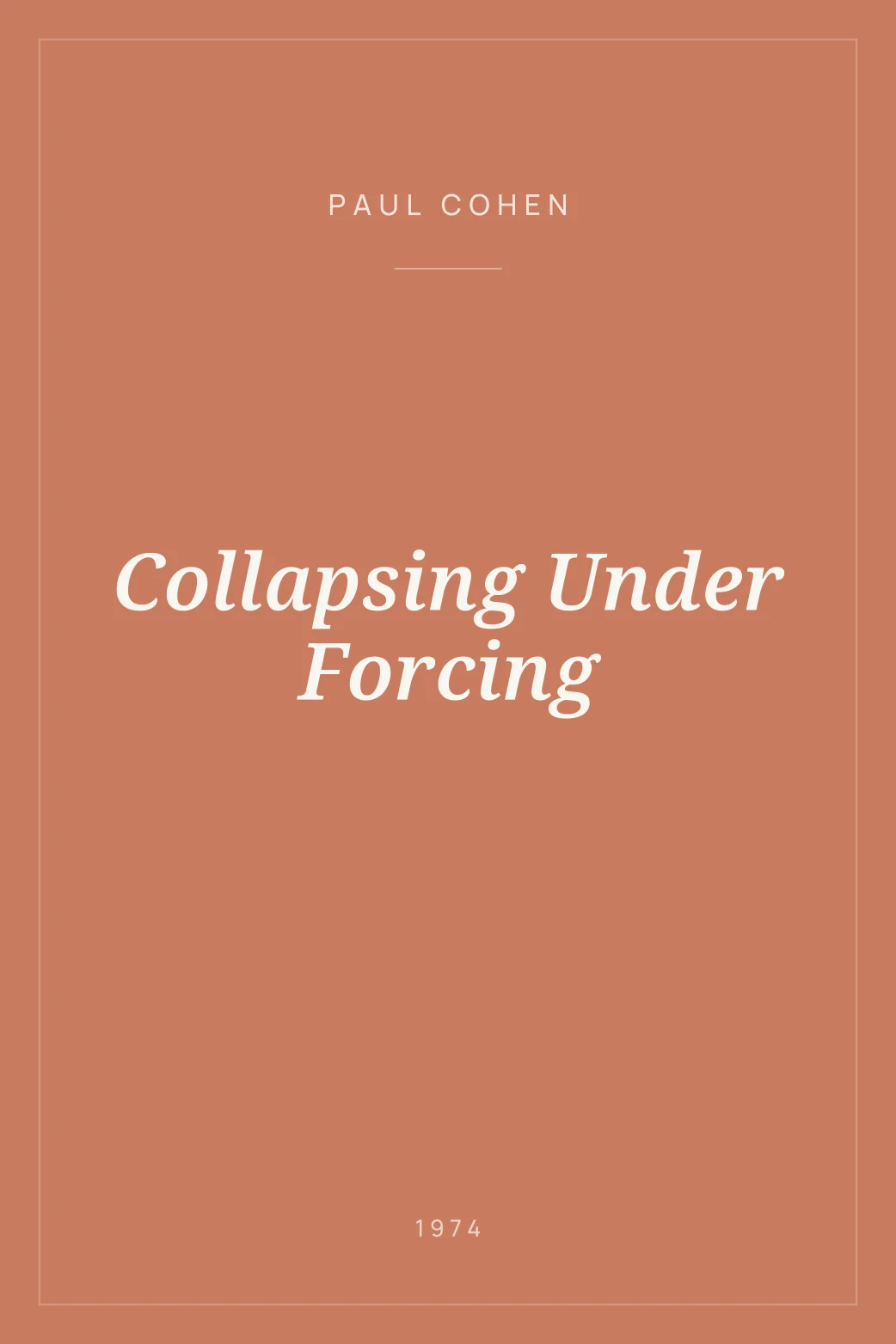 Portada de Collapsing Under Forcing