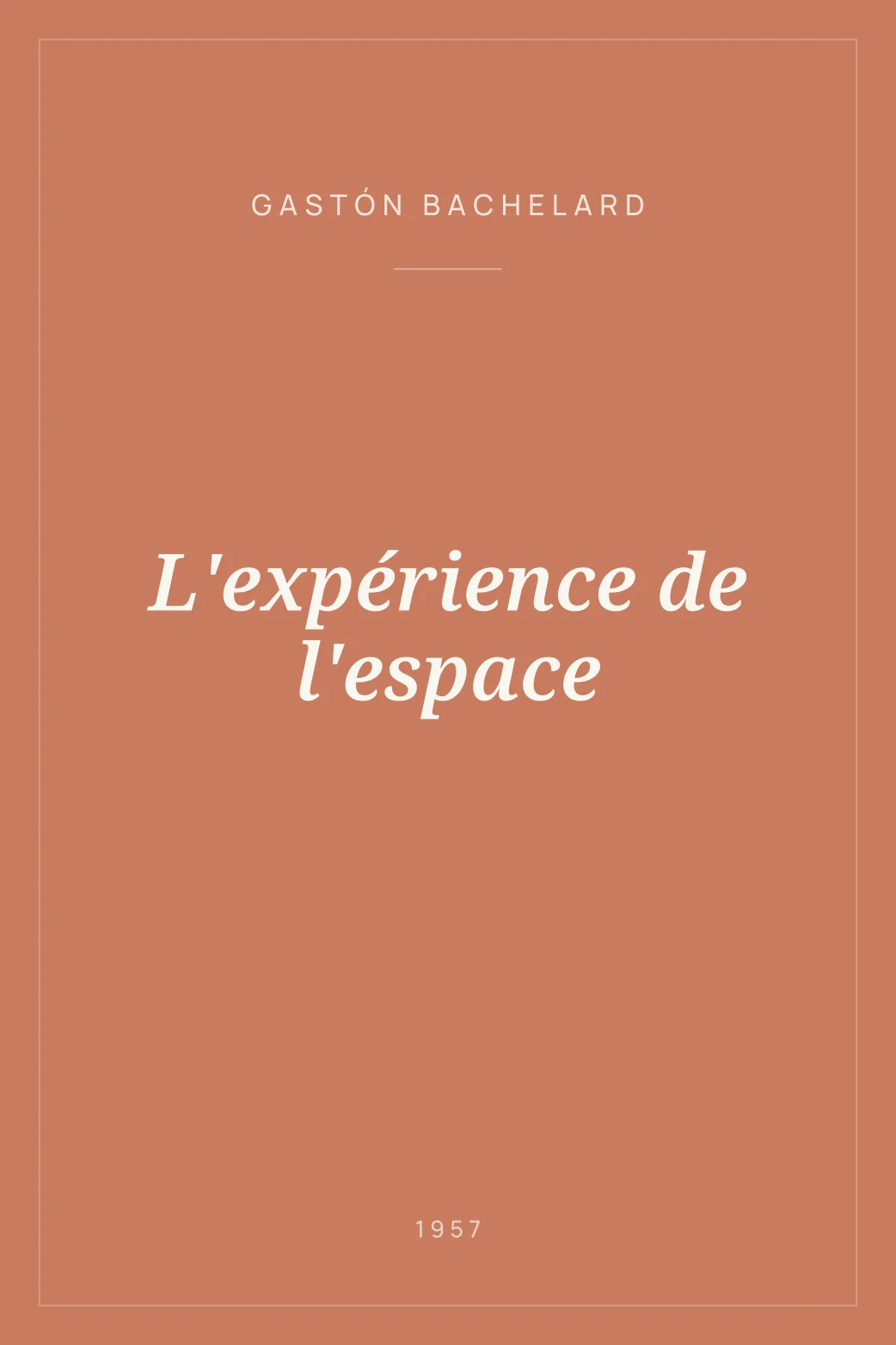 Portada de L'expérience de l'espace
