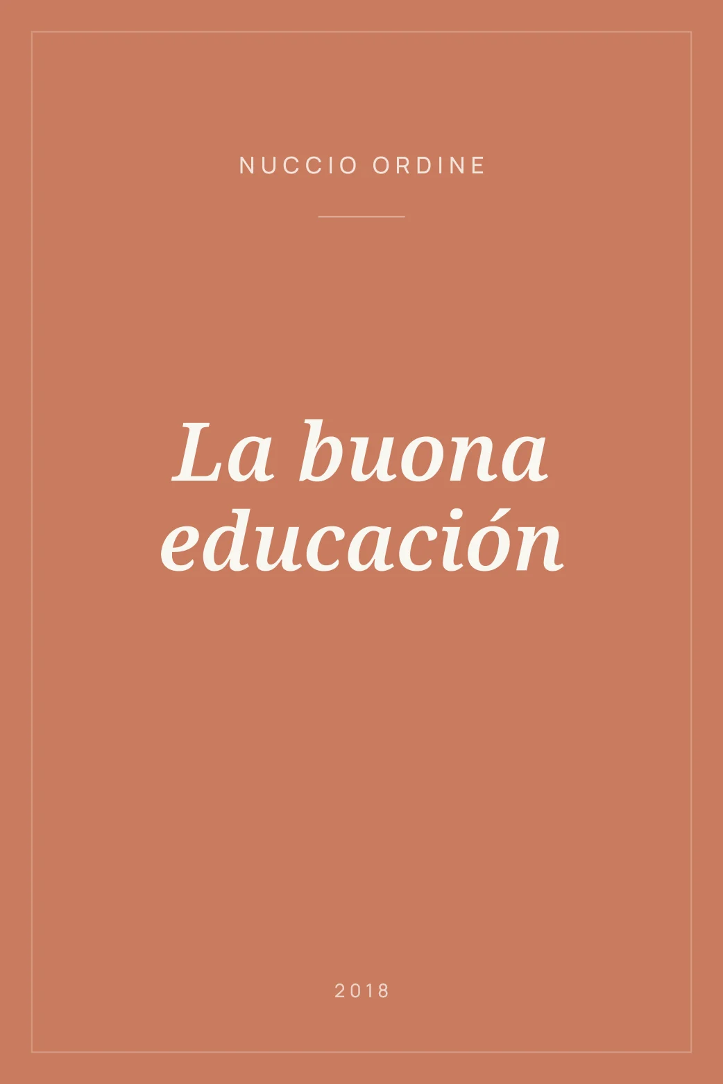 Portada de La buona educación