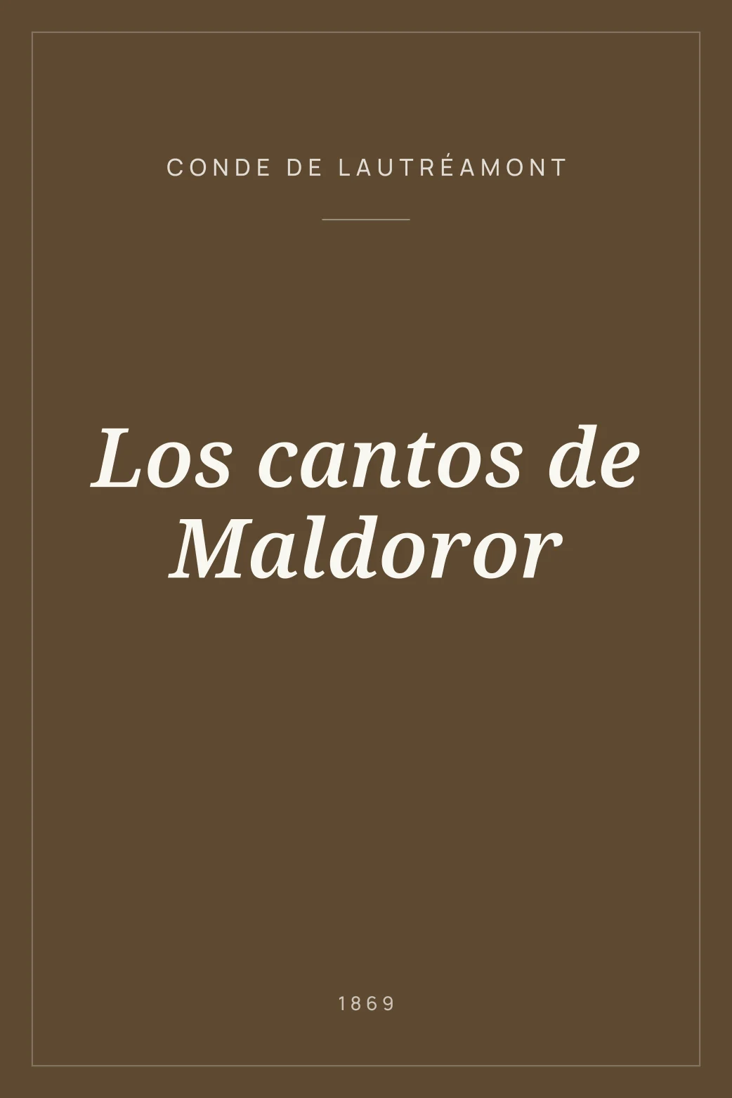 Portada de Los cantos de Maldoror