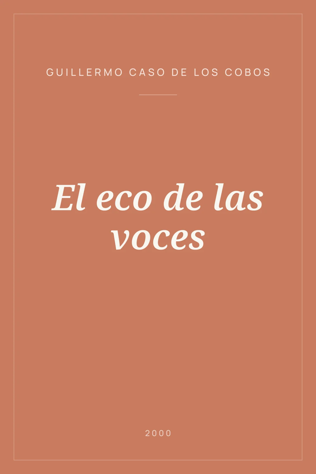 Portada de El eco de las voces