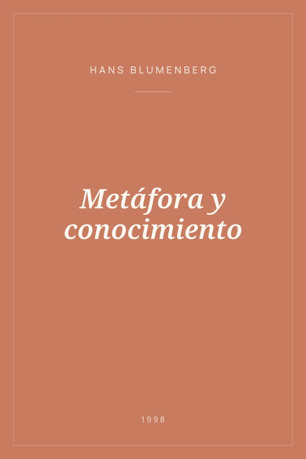 Portada de Metáfora y conocimiento