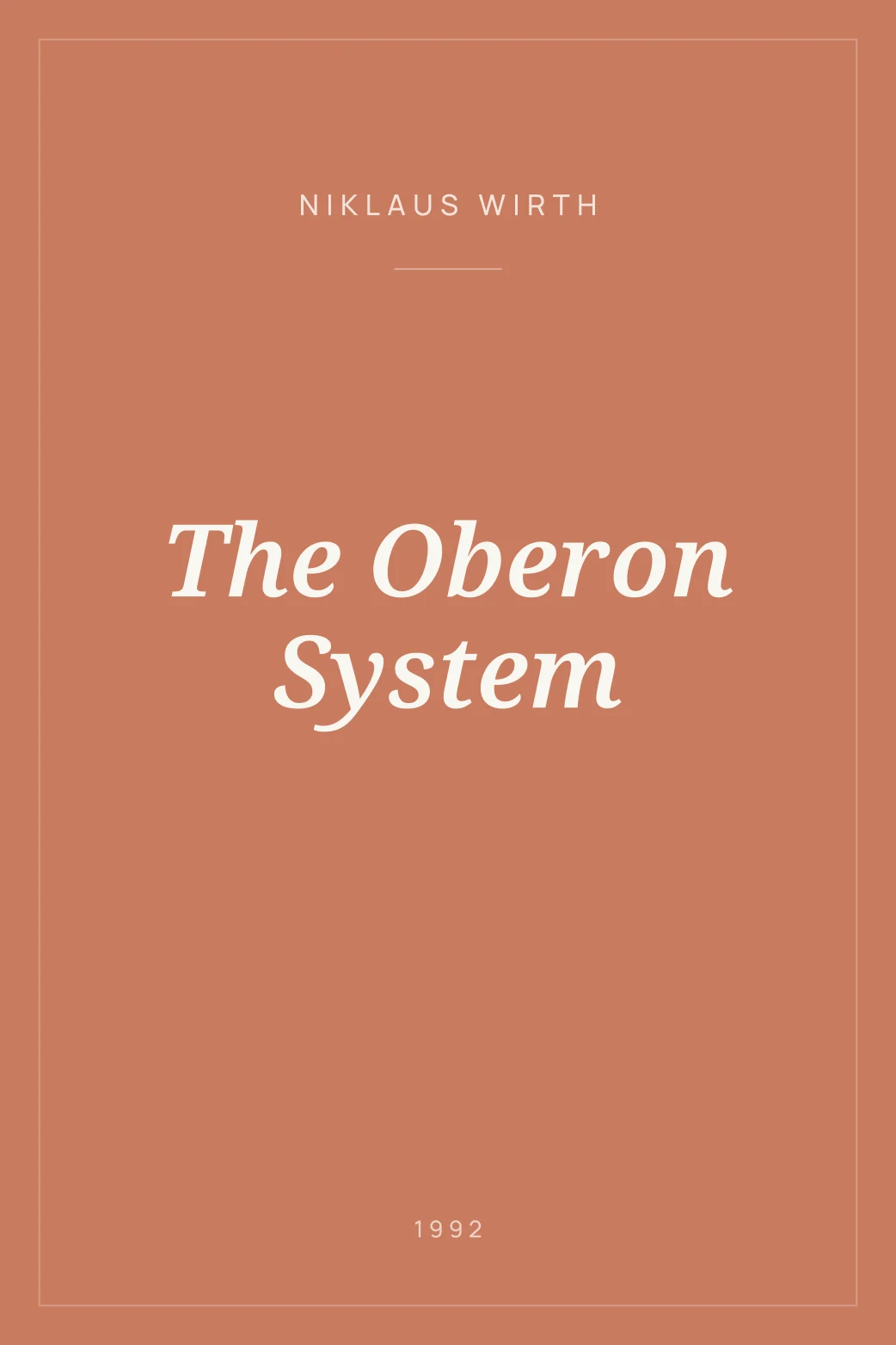 Portada de The Oberon System