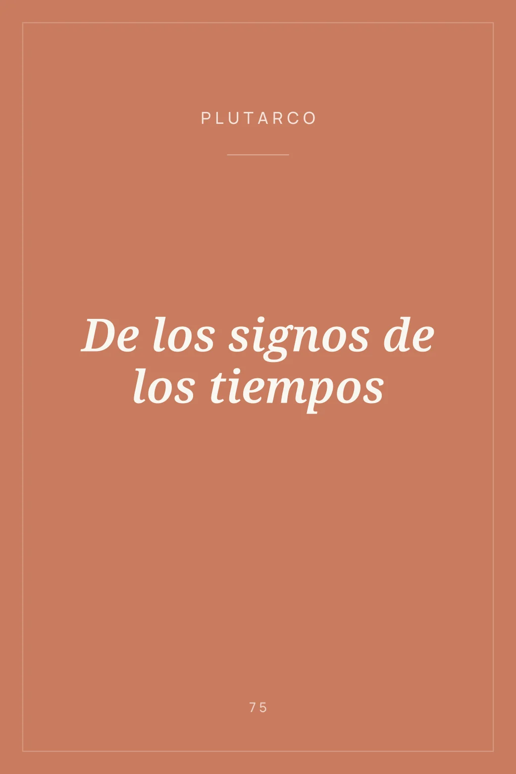 Portada de De los signos de los tiempos