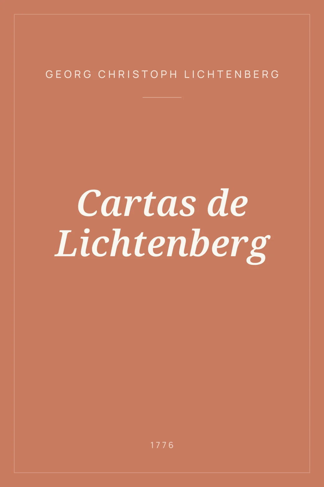 Portada de Cartas de Lichtenberg