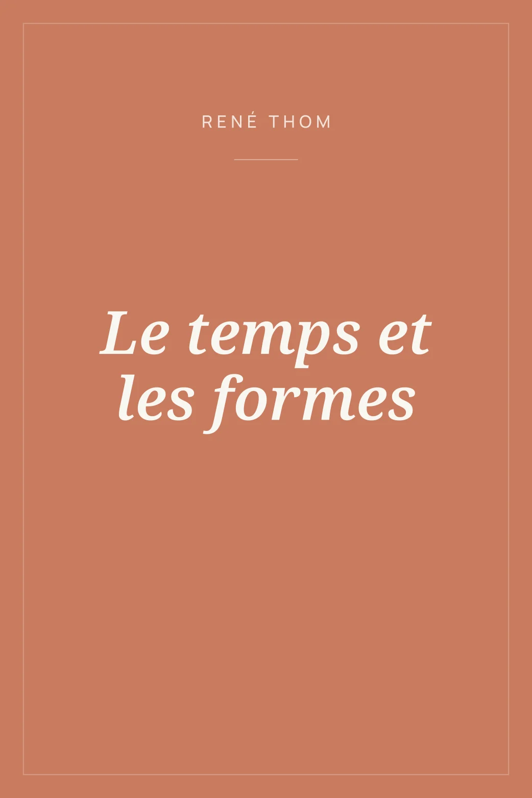 Portada de Le temps et les formes