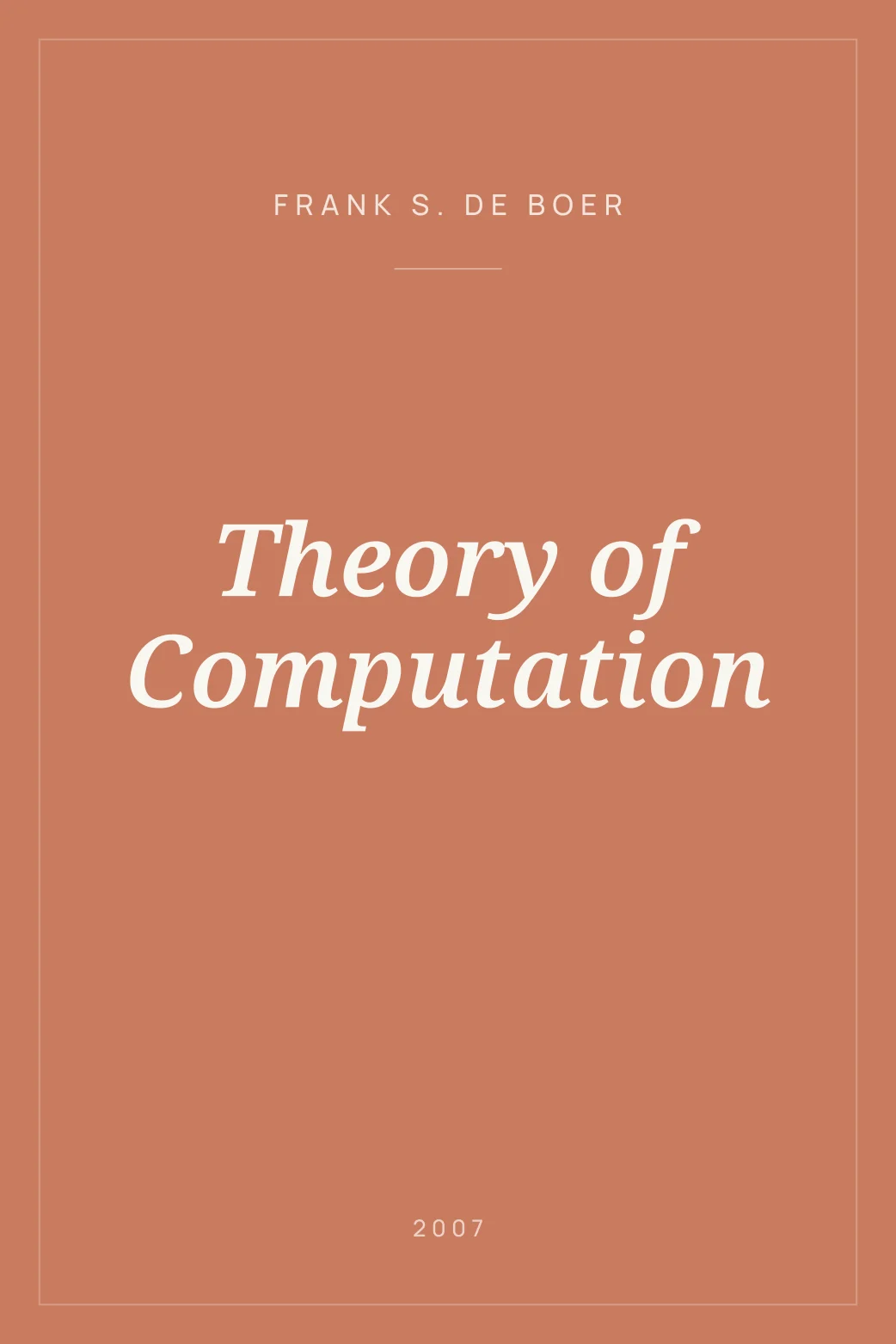 Portada de Theory of Computation